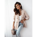 Amazon  european and american new arrival double-breasted solid color fashion blazer
