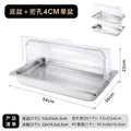 Bottom basin 6.5cm high + single inner basin with dense holes 4cm high + double flip lid (with 3 ice plates)