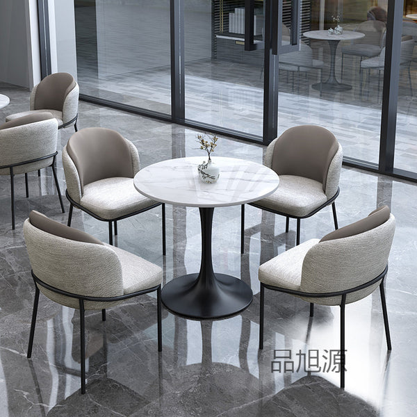 Nordic light luxury rock slab leisure table and chair combination, milk tea shop cafe sales office reception negotiation one table and four chairs