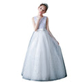 Custom children's long wedding dress gown tulle princess dress for girls ages 3-15, perfect for children's day performances
