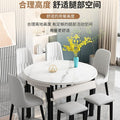 Tempered glass dining table - modern minimalist, light luxury design for small spaces. available in round or square, extendable and convertible. solid wood frame