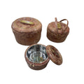 3pcs wood grain round thermal insulation box 780#2.5l-5l-8l