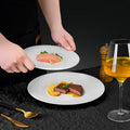 Minimalist pure white polka dot dessert plate - stylish and high-value for restaurants and hotels - western cuisine steak plate