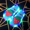 New luminous women's section outwear strawberry vibrating flashing light cool big-eared cat shoes home family style luminous slippers