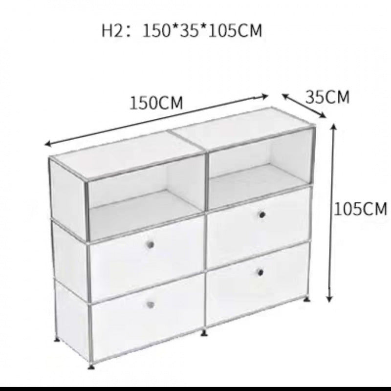 Stainless steel medieval bedside table USM bedroom modern simple shelf ins module storage TV side cabinet complete