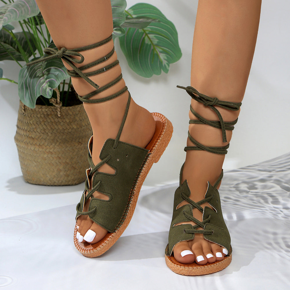 summer new round toe ankle strap sandals - comfortable outdoor beach shoes, plus size platform sandals for women (export quality)