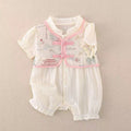 Baby clothes summer thin newborn baby girl one-piece full moon 100-day chinese style short-sleeved romper summer clothes
