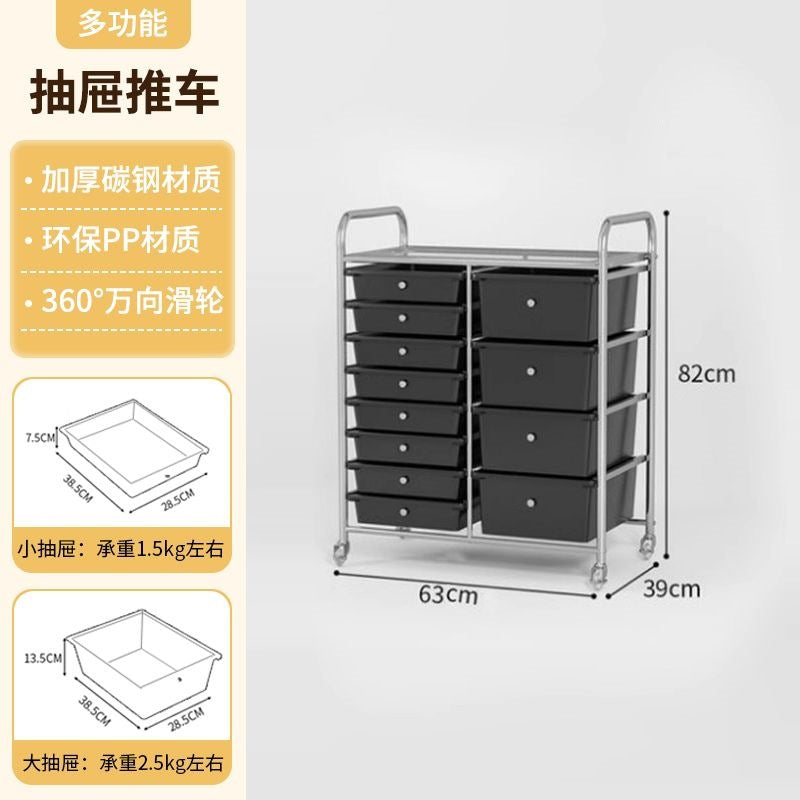 Multi-tiered storage cabinet with drawers - versatile organizer for home, space-saving, black