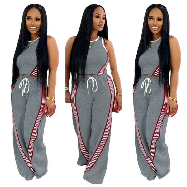 YD-066 European and American women's clothing, 's new fashion fried street casual wide-leg pants two-piece  women's clothing