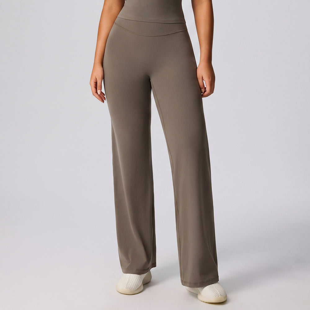 Fashionnew arrivalloose fitness pants women's high waist hip lifting wide leg sports pants outwearslimming lookstraight-leg yoga pants