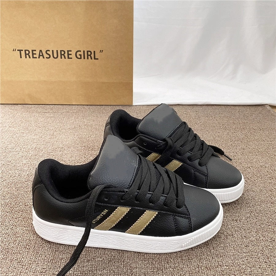 Hong kong style bread shoes women's ins trend 2026 spring and summer new arrivalcasual black gold german training easiest for matchcouple sneakers women