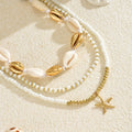 Wholesale seashell necklace sets - european & american style, ocean beach theme, bohemian white seed bead choker necklaces