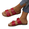 European and american plus size buckle flat flip-flops women's 04 new cross-border open-toe beach sandals