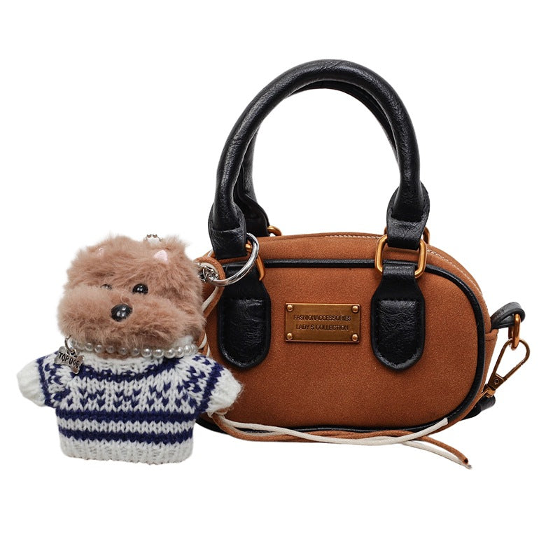bowling bag for women, korean style, new niche crossbody bag, autumn and winter atmosphere handbag, work and work clothing bag