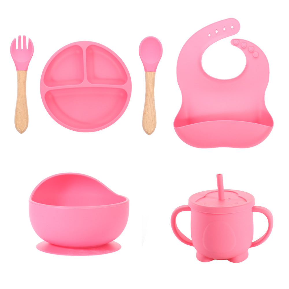 Factory baby silicone binaural straw cup drop resistant high temperature resistant baby drinking cup penguin water cup feeding tableware