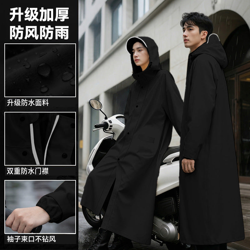 Men's long raincoat full body rain suit - waterproof rain gear for electric motorcycles, women's adult outerwear, one-piece rain poncho