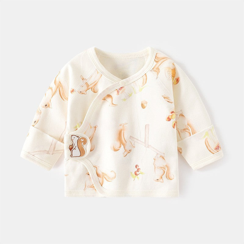 Babibele newborn baby clothes boneless fall and wintervelcro half back pajamas full month monk clothes baby tops
