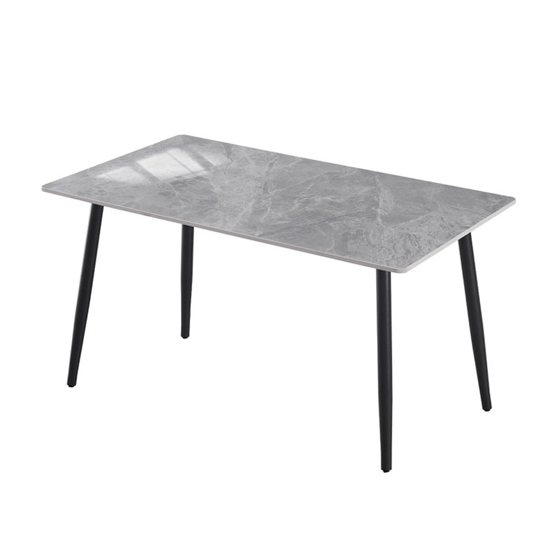 Nordic light luxury sintered stone dining table and chairs - modern minimalist design for small spaces, available in multiple sizes, rectangular shape, easy to clean