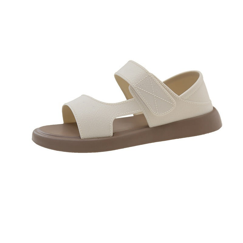 Women's flat roman sandals - new summer 2025 collection: soft sole, easy slip-on, velcro closure, casual beach sandals - summer new arrivals