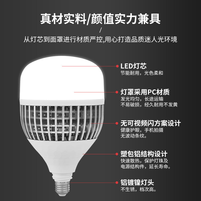 Factory workshop lighting bulb led high power fin bulb E27 large screw commercial household lighting energy saving