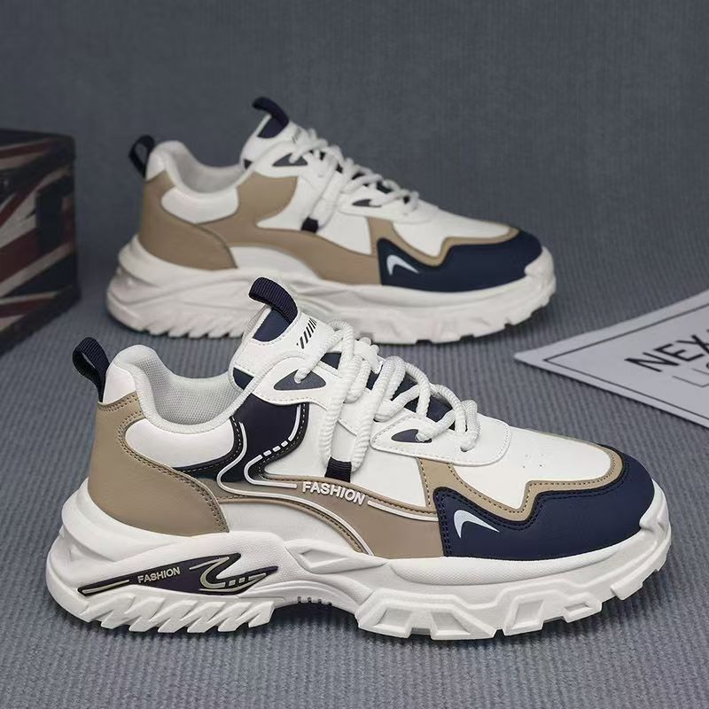 Men's sneakers: 2025 spring new arrivals - chunky sole, non-slip, casual, versatile, trendy student shoes, running shoes for men