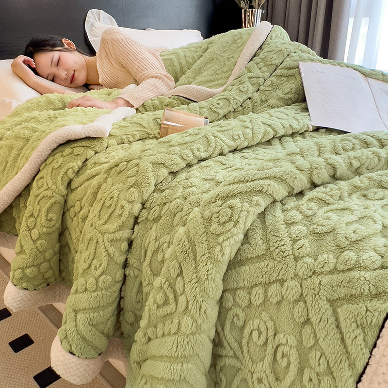 Milk fleece blanket winter thickened coral fleece blanket office nap sofa fleece blanket   wholesale