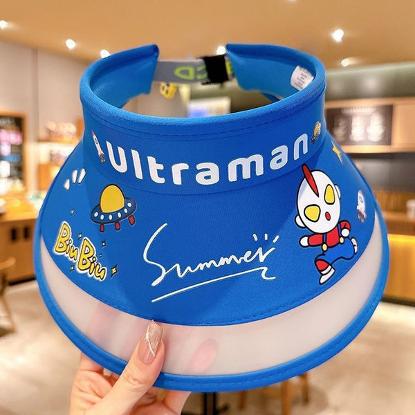 Summer new children's hat fashion sunshade empty top hat cartoon cute sun hat outdoor sun protection foldable hat
