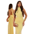 Fashionexport women's fashionelegant sleeveless pleated waist long skirt sexybackless strap hip cover dress women