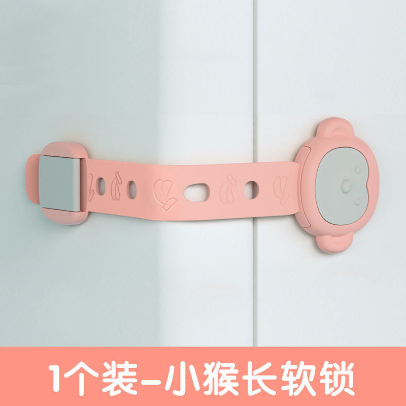 Wholesale children's drawer safety locks, baby proofing door lock buckles, adjustable child drawer double lock door latches