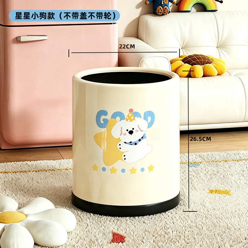 New arrival, good-looking, cute cartoon puppy trash can, home, creative bedroom, living room, bathroom storage bucket