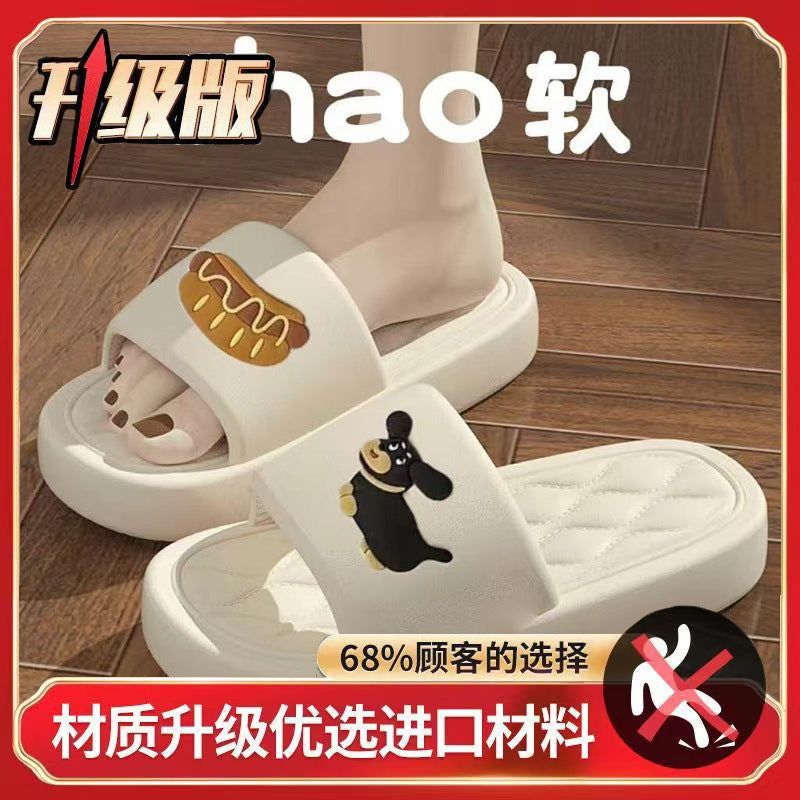 Thick sole slippers women's summer bathroom non-slipplaidcouple shoes home thick sole seaside sandals slippers couple sandals wholesale