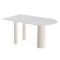Source factory manufacturer wholesale rock slab dining table island small apartment all-in-one simple for home cream style dining table