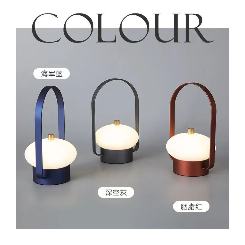Portable touch-control rechargeable table lamp - outdoor camping dimmable ambient night light - bedroom bedside decor - bar & restaurant lighting
