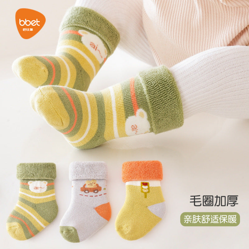 Babylon terry thickened fall and winter baby socks infant newborn socks knee socks cotton socks kids socks heattech