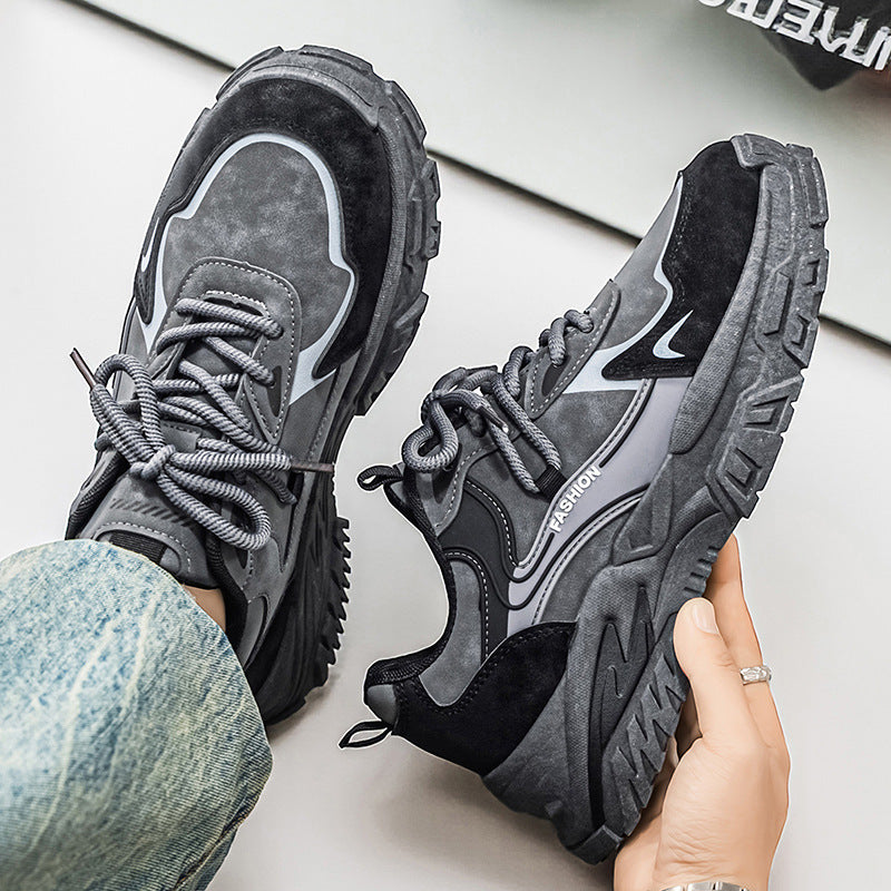 Men's shoes: 2026 spring new arrivals - trendy color block chunky platform dad shoes, european style, premium casual sneakers