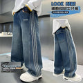 Boys' spring/autumn jeans -  new collection - mid-to-large size, relaxed fit, versatile classic soft denim pants, trendy kids' trousers