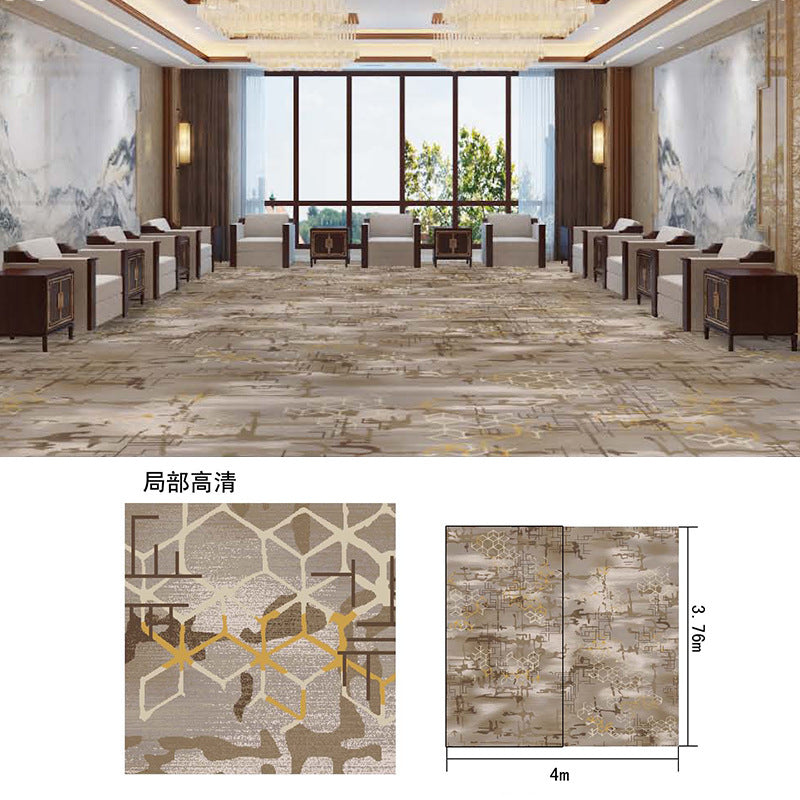 New chinoiserie hotel banquet hall carpet nylon 800g thickened fire retardant 4m large sheets whole patchwork commercial