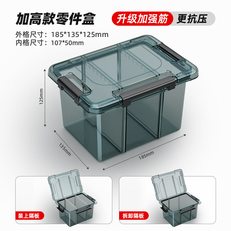 Arrizo Parts Box Multi-grid Transparent Plastic Electronic Accessories Lattice Toolbox Small Screw Box Storage Box