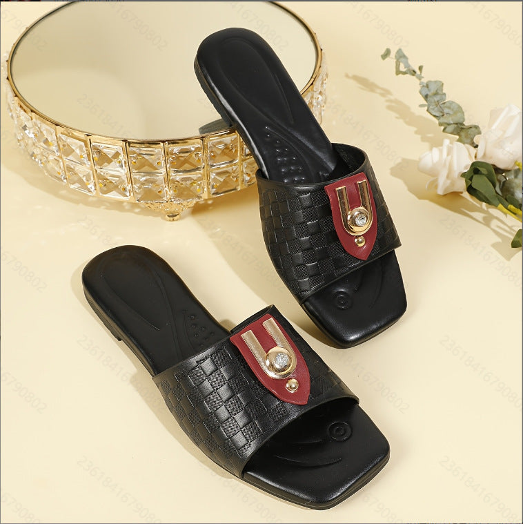 Slippers summer 2025 new arrivalfashionnon-slip women's outwear flats sandals summer