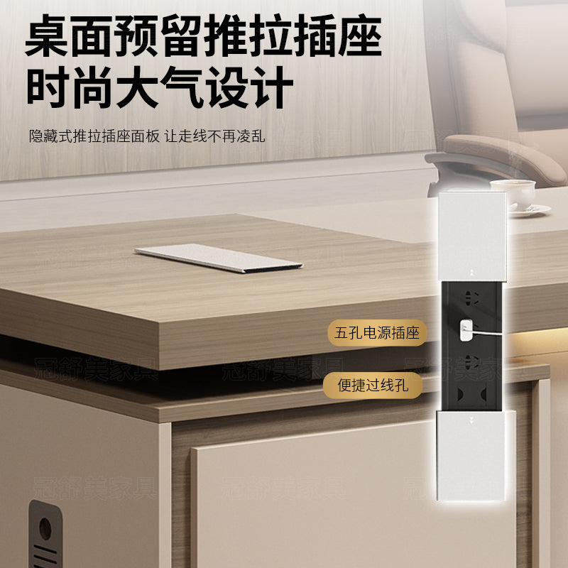 Modern executive desk and chair set - minimalist office furniture for ceo, manager, and supervisor - premium style