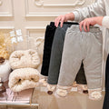 Fall and wintergirlstrendy three-layer quilted thickened bottom pants baby k-styleheattech pants kidseasiest for match children's clothing