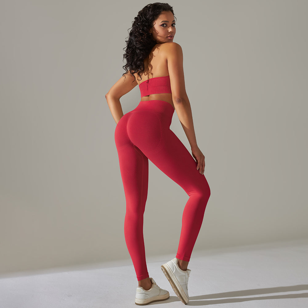 Ready-to-ship new sexy backless sports bra set with high-waisted butt-lifting leggings - quick-dry running, workout, and yoga apparel