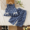 baby girl summer outfit set - new stylish kids' clothes, doll collar sleeveless cutout set, two-piece children's clothing