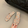 French-style flat square-toe slippers, fairy shoes, outdoor wear, 2025 new summer beach sandals