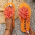 Women's plus size floral flip-flops - summer new arrival, unisex flat sandals