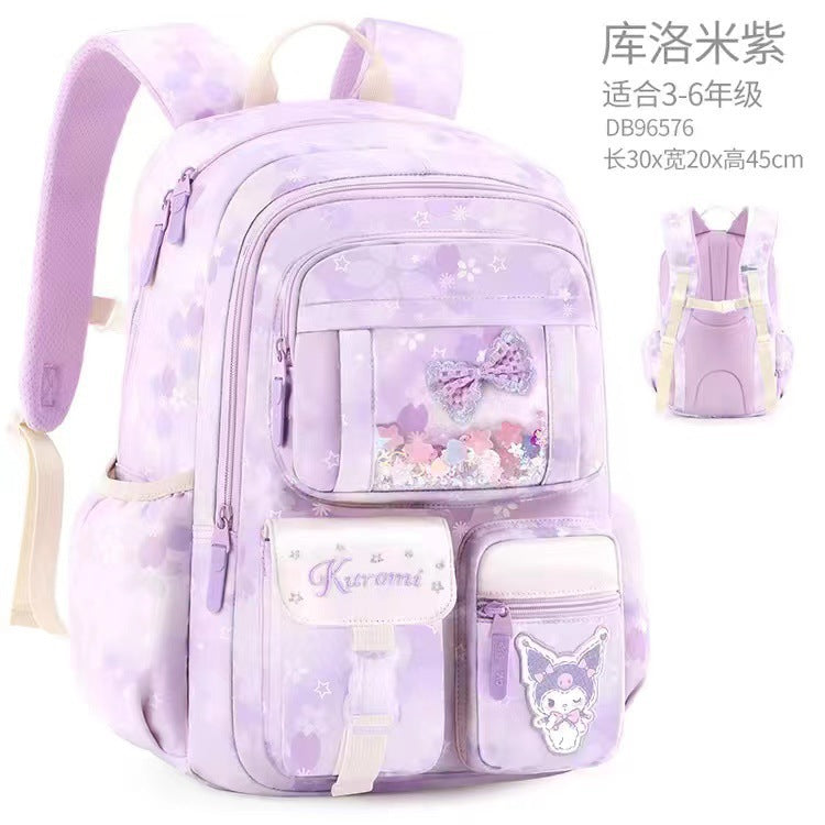 kuromi elementary school student schoolbag for girls wholesale kids large capacity backpack lightweight first, second, third to sixth storage