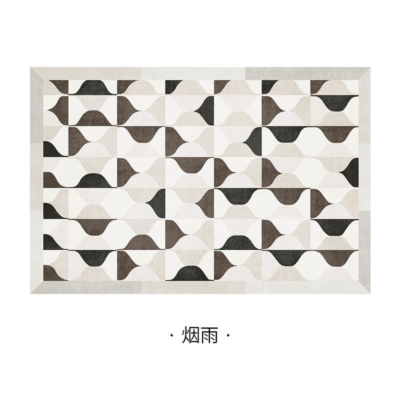 Checkerboard rug for bedroom, living room - modern minimalist nordic style - perfect for bedside, coffee table, or sofa