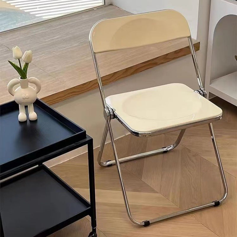 Transparent acrylic chair folding chair simple portable photo folding stool ins style popular makeup chair for home