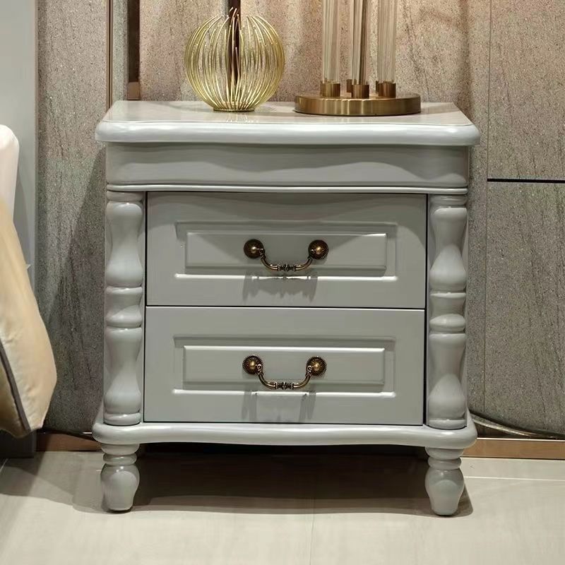 Solid wood bedside table American bedside table European bedroom household storage cabinet Simple modern mini narrow cabinet
