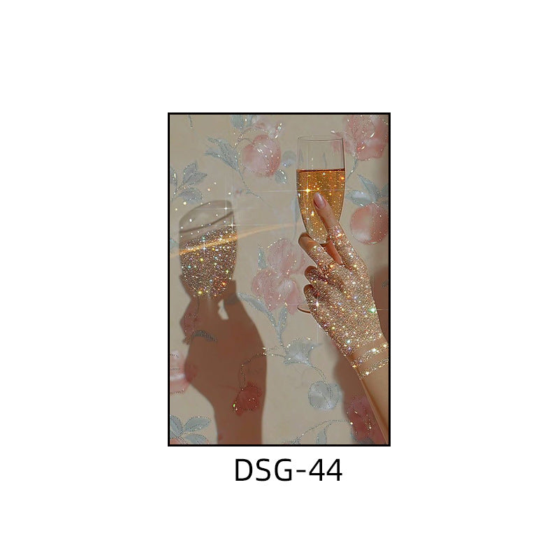Modern light luxury decorative painting flash diamond figure art clothing store fashion hanging painting bedroom living room paris architecture mural